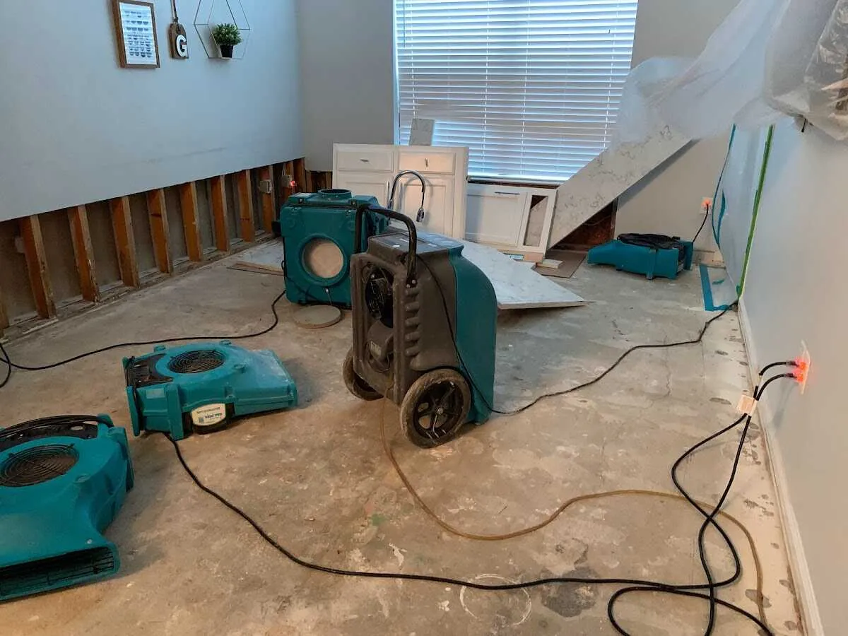 Dehumidifier in flood-cut room for Water Extraction & Removal in Liberty